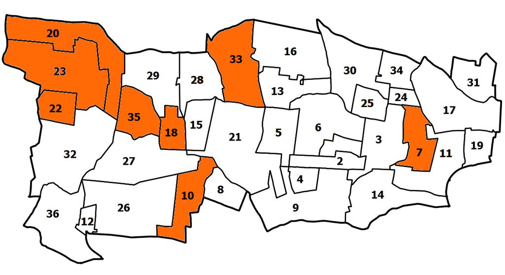 ZDARZENIA DROGOWE Legenda: 0,00 2,47 2,48-15,79 1. os. Bloki 2. os. Franciszków 3. os. Kabel 4. os. Mickiewicza 5. os. Ołtarzew 6. os. Zientarówka 7. Bronisze 8. Domaniewek Pierwszy 9. Duchnice 10.