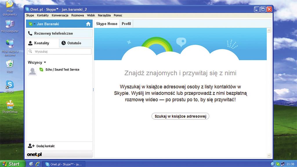 spotkanie 5 74 Utworzyliśmy konto i pozostaliśmy automatycznie zalogowani. Rys.9. Utworzone konto Teraz możemy przystąpić do szczegółowych ustawień.