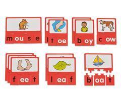 Angielskie wyrazy - grupy samogłoskowe Zabawne obrazki i indywidualnie docięte elementy z głoskami zapraszają do nauki.