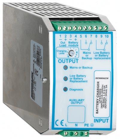 W ZASILACZE IMPULSOWE Z FUNKCJĄ ZASILACZA UPS LP44 bateria Styk pomocniczy: sieć lub bateria obciążenie Potencjometr do ustawienia maksymalnego prądu ładowania Styk pomocniczy: Bateria na wyczerpaniu