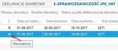 Pliki JPK_VAT wewnętrzne a rozliczeniowy Podczas tworzenia pliku rozliczeniowego program księgowy sprawdza, czy istnieją zaimportowane pliki wewnętrzne JPK_VAT z danego miesiąca.