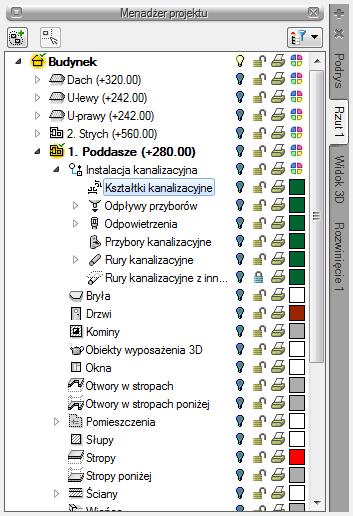 5.8 KSZTAŁTKA Obiekt Kształtka wstawia się automatycznie na połączeniach rurociągów.