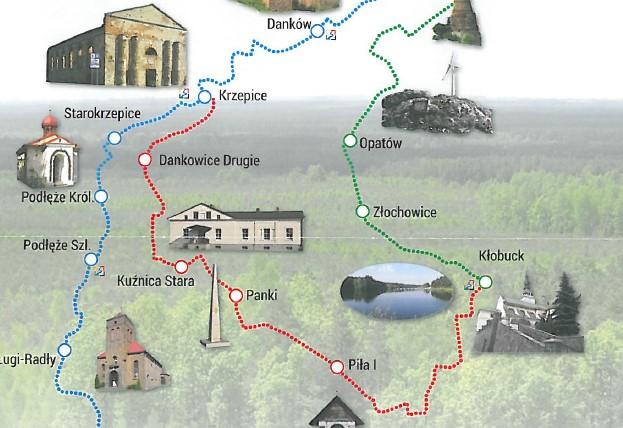 Zielony Szlak Kłobucki biegnący z Kłobucka przez Mokrą, Zawady do wsi Wąsosz.