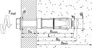 KOTWY MECHANICZNE PARAMETRY MONTAŻU R-RB A R-RBL R-RBP Rozmiar M6 M8 M10 M12 M16 M20 Średnica gwintu d [mm] 6 8 10 12 16 20 Średnica otworu w podłożu/wiertła d 0 [mm] 12 14 16 20 25 32 Max.