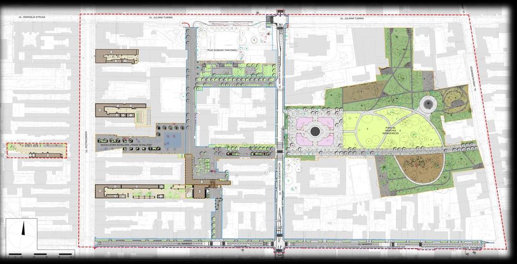 REWITALIZACJA OBSZAROWA CENTRUM ŁODZI 23 34 31 WYBRANE INWESTYCJE NA PRZYKŁADZIE PROJEKTU NR 5 26 25 34 34 32 34 28 33 32 30 27 29 OBSZAR O POWIERZCHNI xx ha OGRANICZONY ULICAMI: Tuwima, Piotrkowską,