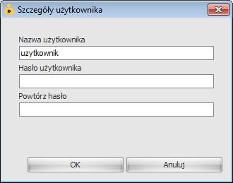 Domyślnie, zdefiniowane zostało jedno konto administratora aplikacji o nazwie szef (z takim samym hasłem).