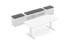 adjustable double desk / Doppelarbeitsplatz kurbel 1650 1850 H 630 1280 H 640 980 Biurko pojedyncze regulowane elektrycznie / Electrically adjustable single