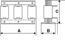 Filtry harmonicznych OPTIM5 P&P FRF FR4 600 260 740 800 100 1785 1885 50 700 50 650 FR6 LR / LRB 50 1000 1100 100 1785 1885 50 650 A mm B mm C mm kg LR 04-003 120 60 125 1,8 LR