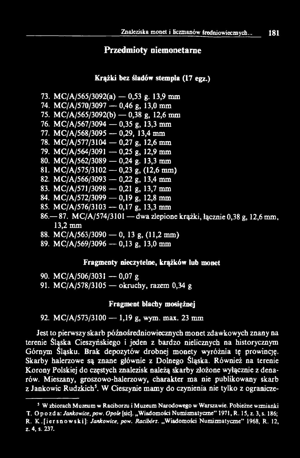 13,3 mm 81. MC/A/575/3102 0,23 g, (12,6 mm) 82. MC/A/566/3093 0,22 g, 13,4 mm 83. MC/A/571/3098 0,21 g, 13,7 mm 84. MC/A/572/3099 0,19 g, 12,8 mm 85. MC/A/576/3103 0,17 g, 13,3 mm 86. 87.