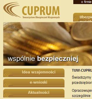 LOGOWANIE DO e-wniosków Do systemu e-wniosku można zalogować się poprzez stronę www.tuw-cuprum.