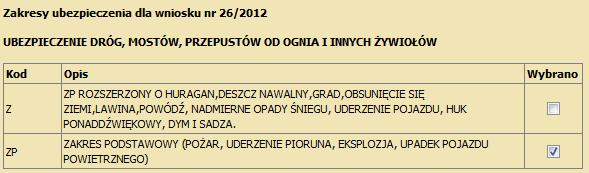 REJESTROWANIE WNIOSKU KROK 3. Określ zakres ubezpieczenia jakim chcesz objąć zgłaszane mienie. Dostępne opcje to: Uwaga!