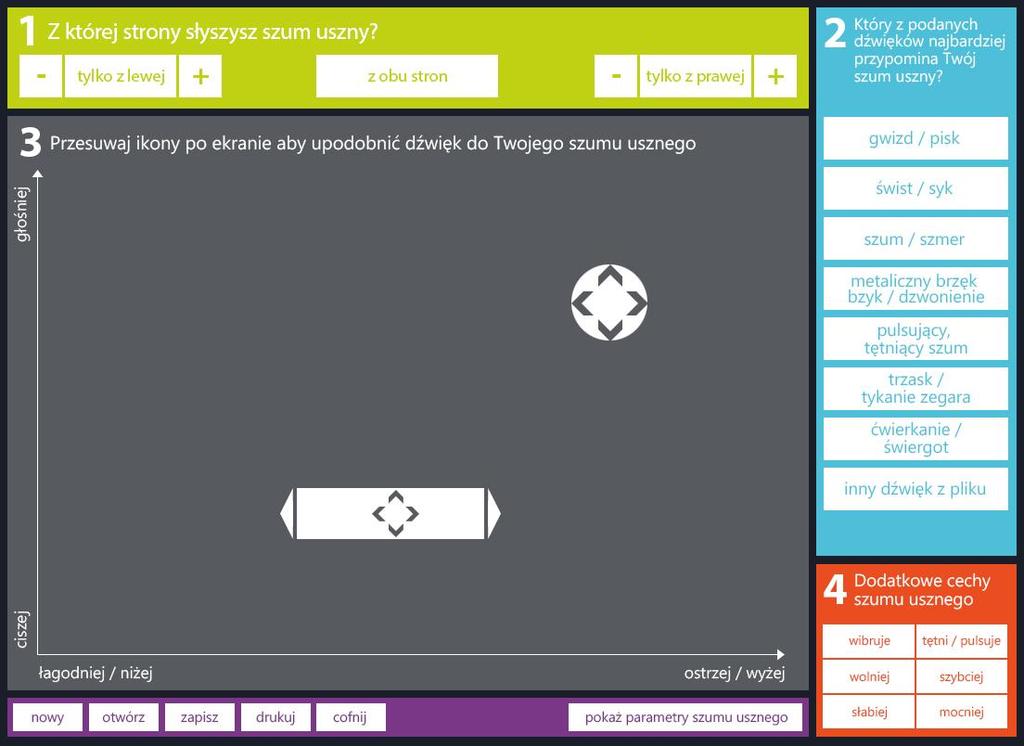 ROZDZIAŁ 4. SYSTEM SYNTEZY SZUMÓW USZNYCH Możliwe będzie wówczas udostępnienie pacjentowi takiego rozwiązania w postaci ekranu dotykowego komputera, tabletu lub smartfona.