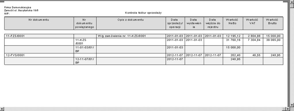 Data od, do okres, dla którego sporządzany jest raport. Urząd skarbowy urząd skarbowy, do którego składany jest raport. Wybrany urząd skarbowy musi mieć wprowadzony kod urzędu skarbowego.