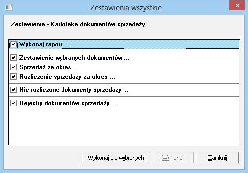 3.4.3.4 Wybór zestawień Jeżeli w codziennej pracy użytkownik wykorzystuje tylko niektóre zestawienia, wybieranie ich spośród innych może być kłopotliwe.