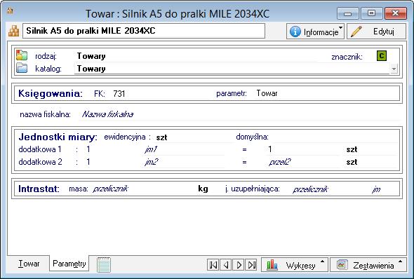 cały arkusz cen, używając klawiszy skrótów Alt+R. Cena jest podawana w odniesieniu do jednostki ewidencyjnej.