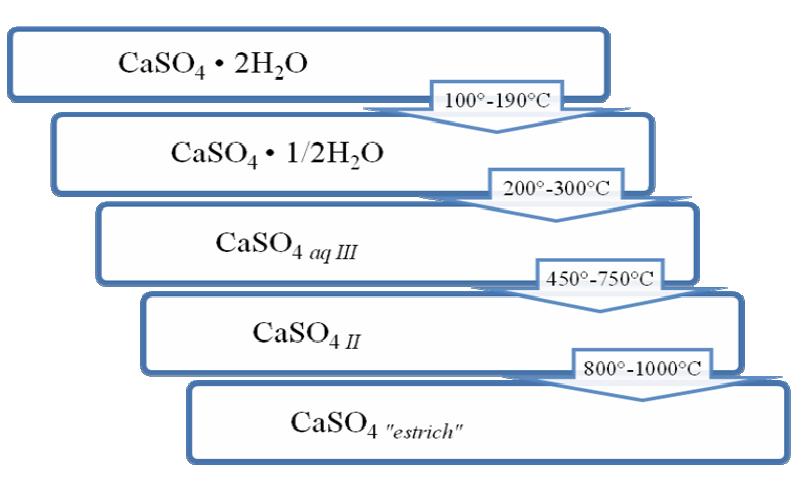 Spoiwa gipsowe otrzymywanie (dehydratacja) Dwuhydtrat Półhydrat