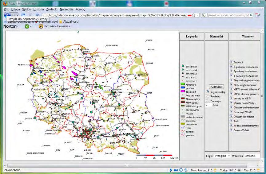 Inventory of sources and sinks in Poland (ME PL, 2008) Known structures (level 1 of the pyramid) make the following figures of CO2