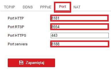 serwer DNS lub brama, w prawym dolnym rogu wyświetlony zostanie komunikat: Jeżeli rejestracja domeny zakończyła się sukcesem należy przełączyć się na zakładkę Port i ustawić odpowiednie porty