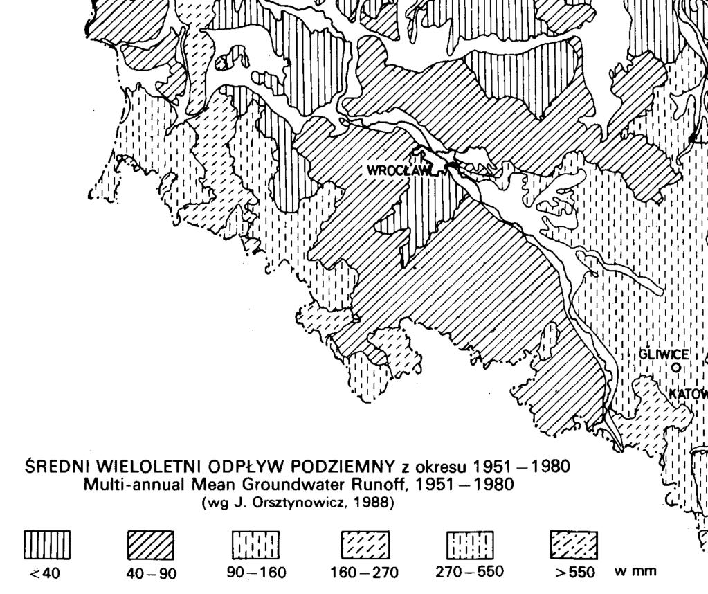 ODPŁYW PODZIEMNY Z SUDETÓW Odpływ podziemny na obszarze Sudetów i ich przedpola zależy od czynników geologiczno-strukturalnych, geomorfologicznych i klimatycznych, a także od zróżnicowania