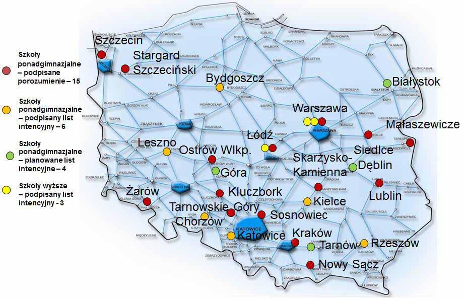 W 2014 roku w ramach opracowanego programu stypendialnego zawarto 141 umów stypendialnych z uczniami ze szkół w: Siedlcach, Małaszewiczach, Łodzi, Szczecinie, Stargardzie-Szczecińskim, Sosnowcu,