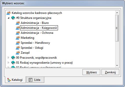 Podręcznik użytkownika Sage Symfonia Kadry i Płace 116 Rys. 145 Okno Wybierz wzorzec.