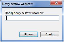 Podręcznik użytkownika Sage Symfonia Kadry i Płace 191 Rys. 231 Okno Nowy zestaw wzorców. Po kliknięciu przycisku Utwórz na drzewku pojawi się nowy zestaw wzorców.