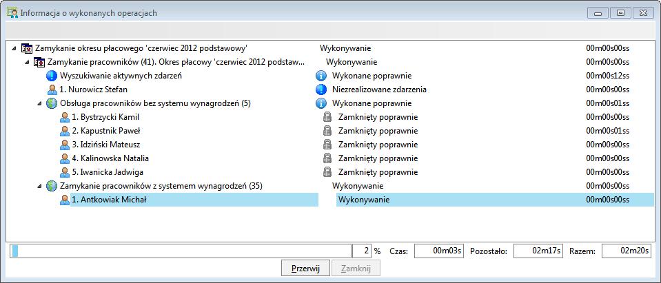 Podręcznik użytkownika Sage Symfonia Kadry i Płace 197 Moment zamknięcia okresu zależy wyłącznie od użytkownika i nie jest to czynność automatyczna.