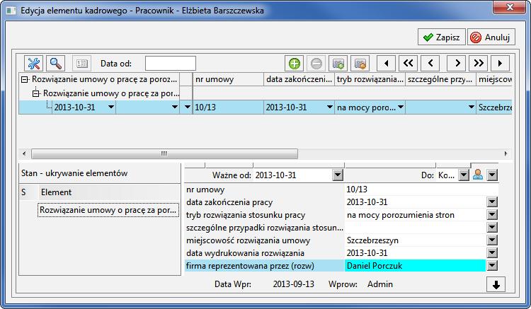 W otwartym oknie z pola Zdarzenie wybieramy jedno ze zdarzeń. Wszystkie zdarzenia zawarte w tym podkatalogu realizujemy w analogiczny sposób.