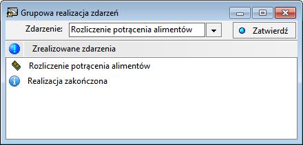 Utworzone rozliczenia będą miały status zdarzeń oczekujących, więc należy następnie je zrealizować.