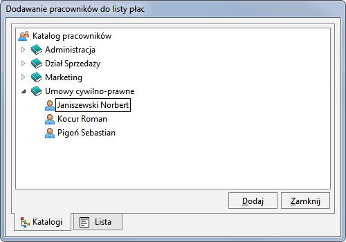lista płac. W takim wypadku w oknie Edycja listy płac możemy dołączyć do listy pracowników, z wynagrodzeniami lub bez wynagrodzeń.
