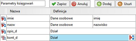 Podręcznik użytkownika Sage Symfonia Kadry i Płace 221 Rys. 260 Parametr typu wartość tekstowa.