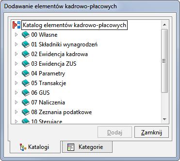 Aby zmodyfikować listę płac, należy wybrać z Kartoteki/Zestawy elementów/listy płac zestaw Lista płac skrócona. W prawej części okna pojawi się lista elementów wchodzących w skład zes tawu.