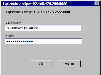 Podręcznik użytkownika Sage Symfonia Kadry i Płace 274 Rys. 351 Okno autoryzacji do serwera Proxy. W takim przypadku należy się autoryzować w systemie, wpisując swój login i hasło domenowe.