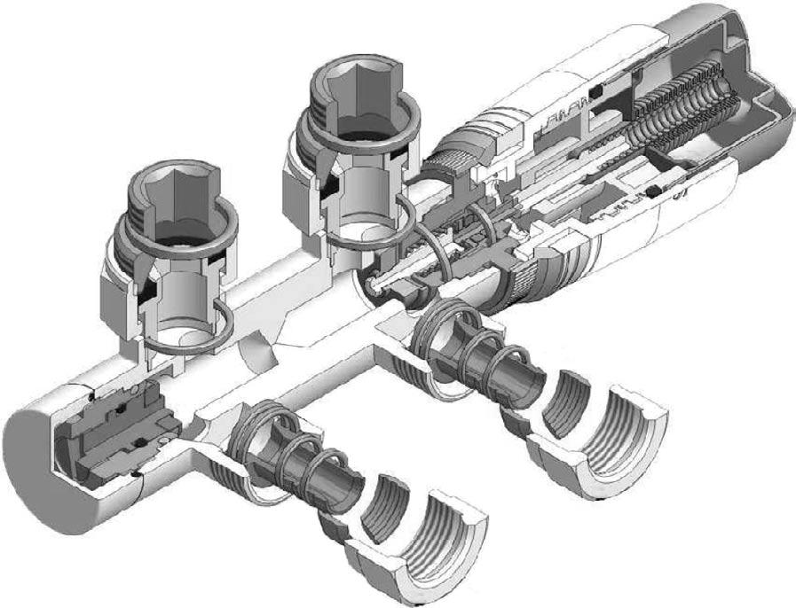 Dane techniczne Armatura grzejnikowa 26/27 Budowa i działanie zaworu Duo-Plex Zintegrowane przyłącze Duo-plex składa się z: n korpusu mosiężnego o powierzchniach zewnętrznych pokrytych powłokami
