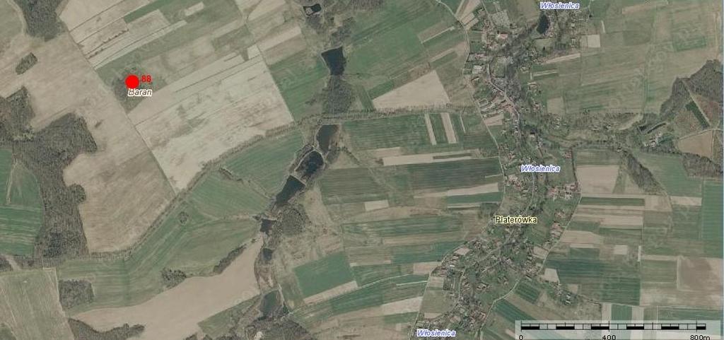 Rys. 2.13. Dokładna lokalizacja dla profili: Profil 88. Platerówka. Lokalizacja: N 51 03 38,5, E 15 08 48,6, 330 m 