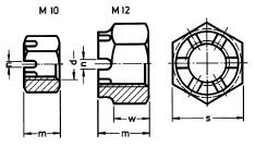 NAKRĘTKA KORONOWA ZWYKŁA PN-82/M-82148 DIN 935