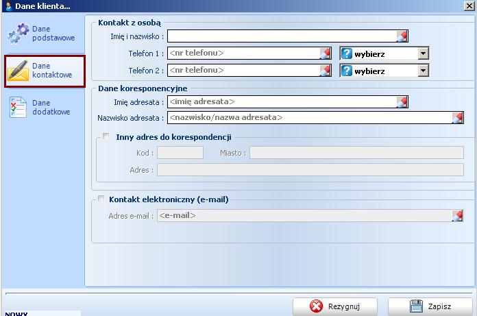Rejestracja umowy: WARTA DLA CIEBIE I RODZINY - rejestracja Klient dane kontaktowe Jeżeli otrzymałeś od Klienta to wypełnij w zakładce Dane kontaktowe dane Klienta: Uzupełnione dane kontaktowe