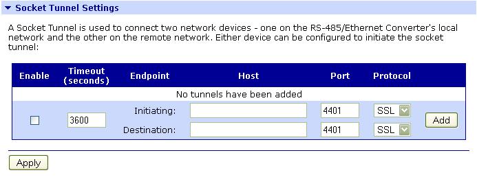 6.4.1.4. Ustawienia tunelowania (Socket Tunnel Settings) Ustawienia tunelowania (Socket Tunnel Settings) przedstawione są na rys. 23.