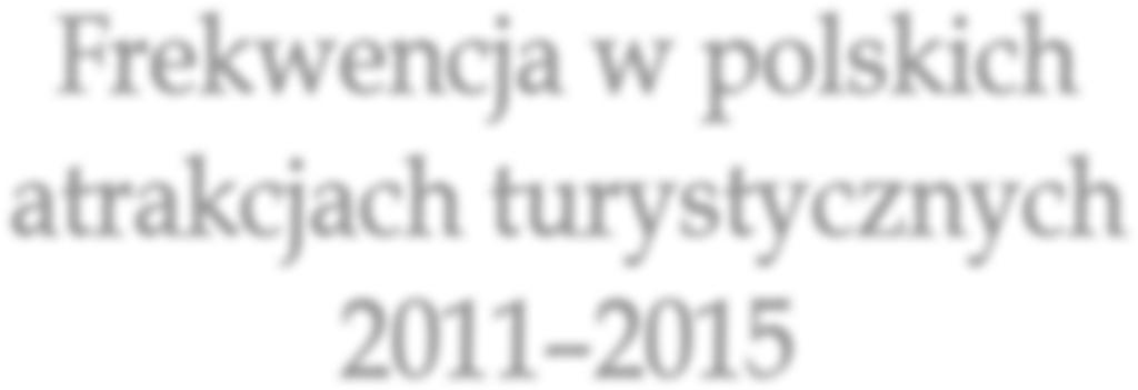 Zygmunt Kruczek rekwencja w polskich atrakcjach turystycznych 2011 2015 Dynamika, trendy, studia przypadku