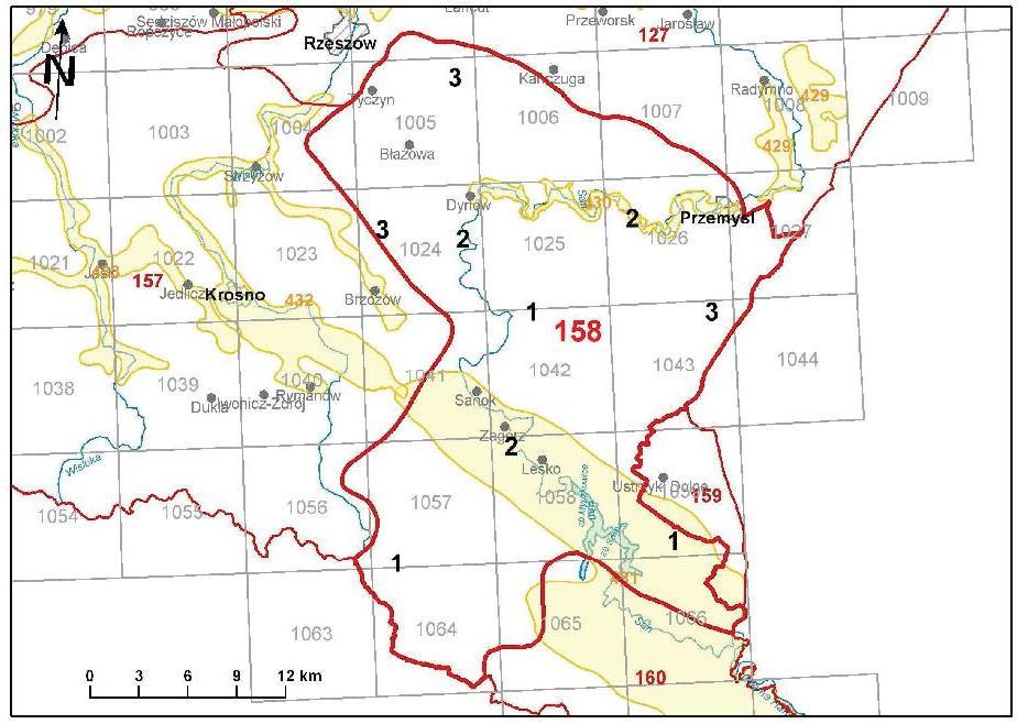 Grafika 3 Zasięg granic jednostki JCWPd nr 158 źródło: Państwowy Instytut Geologiczny Głównym rezerwuarem wody wykorzystywanej do zaopatrzenia ludności w wodę do picia są warstwy czwartorzędowego
