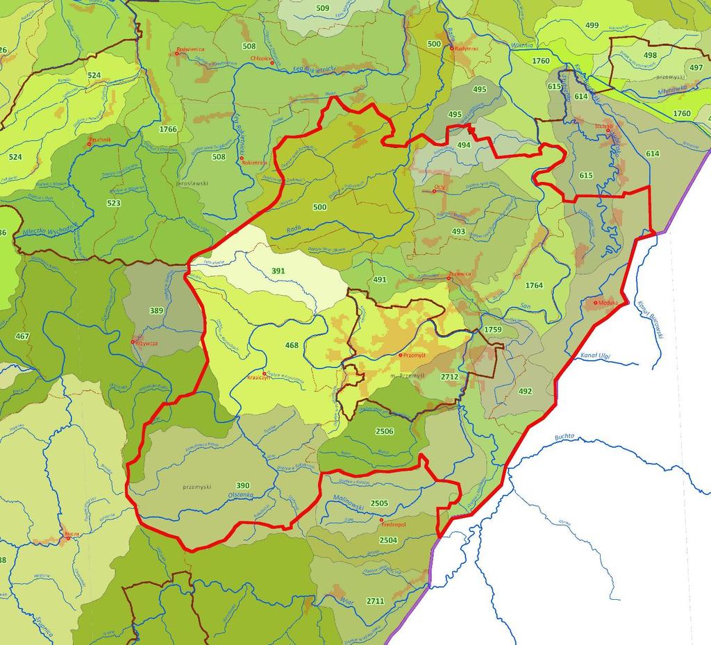 Grafika 4 Mapa granic MOF Przemyśl na
