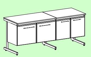 XII. MEBLE LABORATORYJNE oparte na stelażu