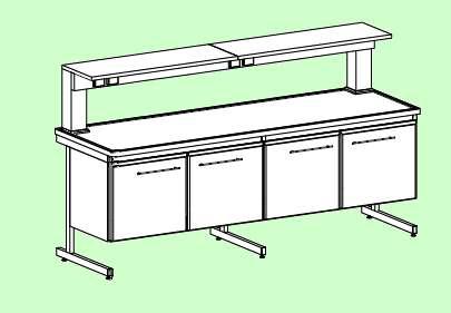 XII. MEBLE LABORATORYJNE oparte na stelażu C Stoły laboratoryjne