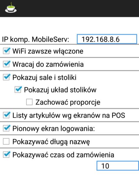 Pobierz ustawienia- opcja służy do pobrania aktualnych ustawień (artykułów, sal, stołów, uprawnień, użytkowników, itp.