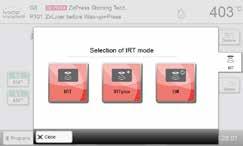 5. Użytkowanie i konfiguracja Wybieranie rodzaju pracy IRT Naciśnięcie przycisku [IRT] spowoduje ukazanie się menu wyboru rodzaju pracy IRT. 1.