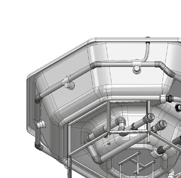 SCHEMAT TECHNOLOGICZNY WANNY SPA SCHEMAT TECHNOLOGICZNY WANNY SPA z filtra - powrót filtracji 63 (from filter-return filtration 63) przelew 60 (overflow 60) z pompy -