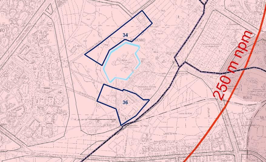 RYSUNEK NR 19 Strefy zróżnicowanych warunków obsługi komunikacyjnej i parkowania pojazdów kierunki