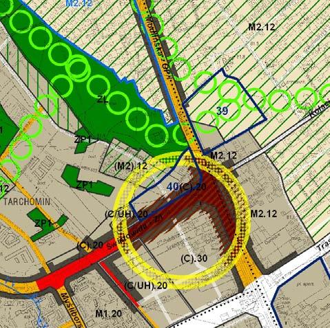 OBSZAR NR 39 i 40 (Białołęka) Położenie obszarów: Obszar nr 39 - objęty sporządzaniem zmiany Studium, określony uchwałą NR L/1424/2013 z dnia 21 lutego 2013 r.