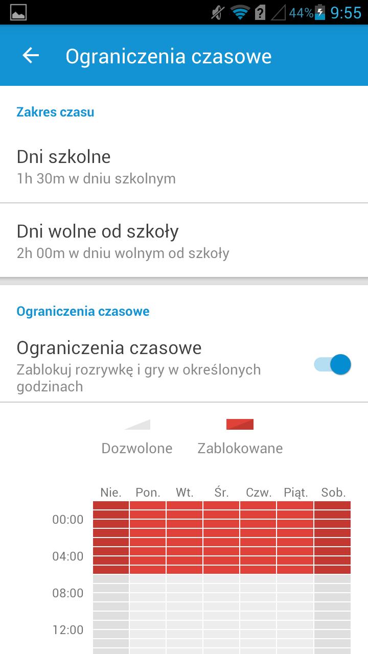 Ograniczenia czasowe dla rozrywki i gier są częścią Kontroli aplikacji, która ustawia ograniczenie czasowe dotyczące używania aplikacji oznaczonych jako rozrywka i gry.