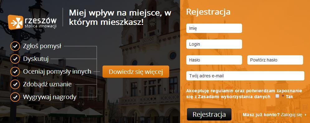 PLATFORMA KONSULTACYJNA Rzeszów jako pierwsze miasto w Polsce w styczniu 2014 roku utworzył Platformę Konsultacyjną dla mieszkańców www.dobrepomysly.erzeszow.